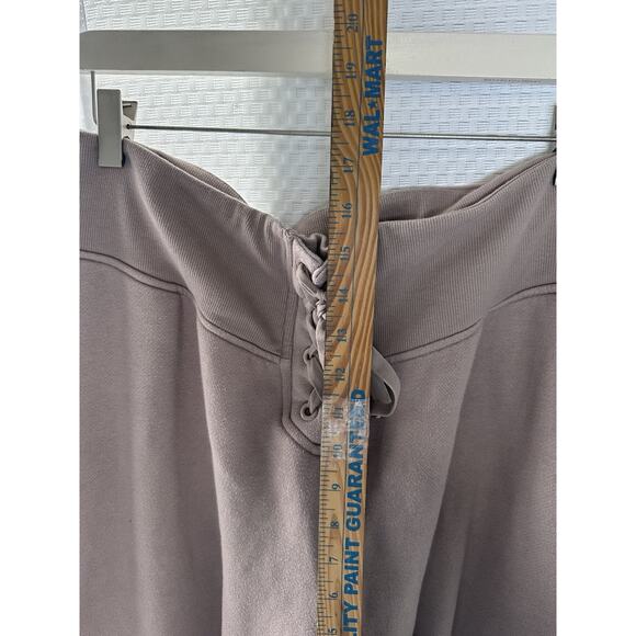 Victorias Secret Cotton Fleece Lace Up High Waist Joggers Pants XXL TAN Mocha - Picture 6 of 15